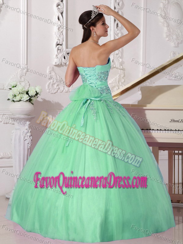 Perfect Strapless Beaded Tulle Quinceanera Dresses in Taffeta and Tulle
