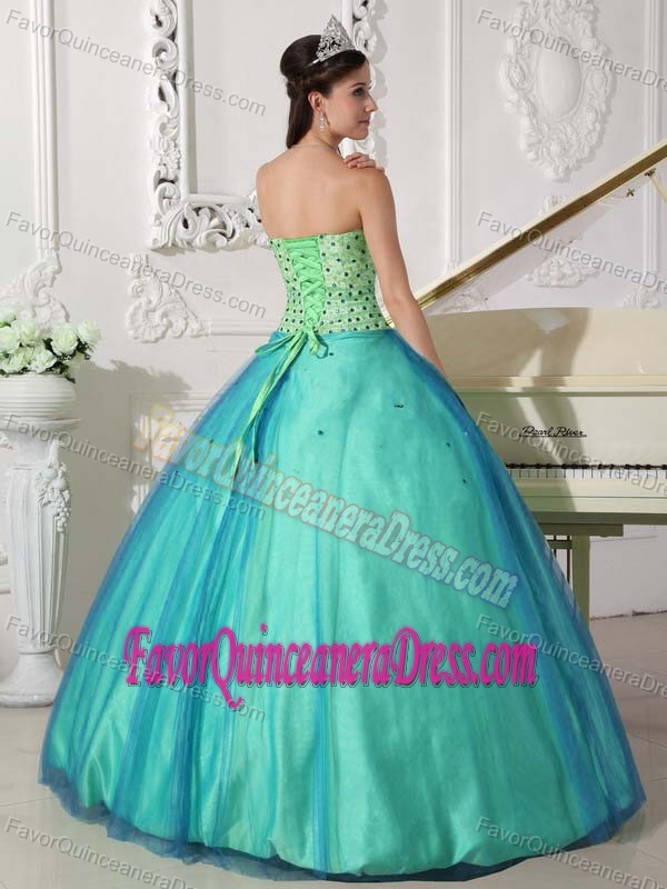 Graceful Strapless Tulle Quinceanera Dresses with Beading Best for Girls