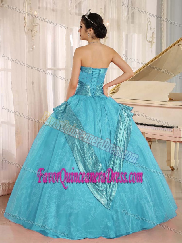 2013 Wholesale Beaded Organza Aqua Blue Sweet 15 Dresses under 200