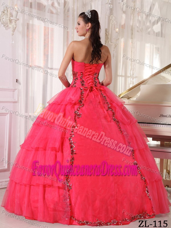 Cheap Sweetheart Floor-length Paillette Quinceanera Dresses in Organza
