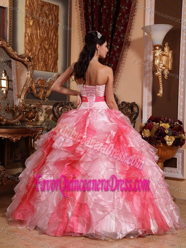 Multi-colored Sweetheart Floor-length Quinceanera Dress Made in Organza