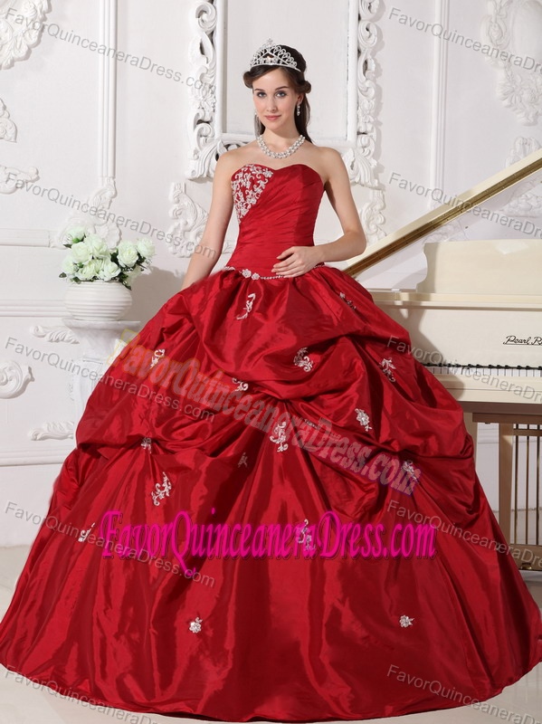 Lace Up Sweetheart Appliques Up-to-date Wine Red Dresses for Quinceanera