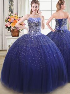 Sweet Sleeveless Beading Lace Up Quinceanera Gowns