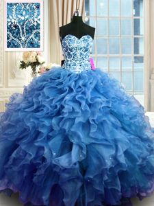 Best Rust Red Lace Up Sweetheart Beading and Lace and Ruching and Pick Ups Quinceanera Dress Taffeta and Tulle Sleeveless