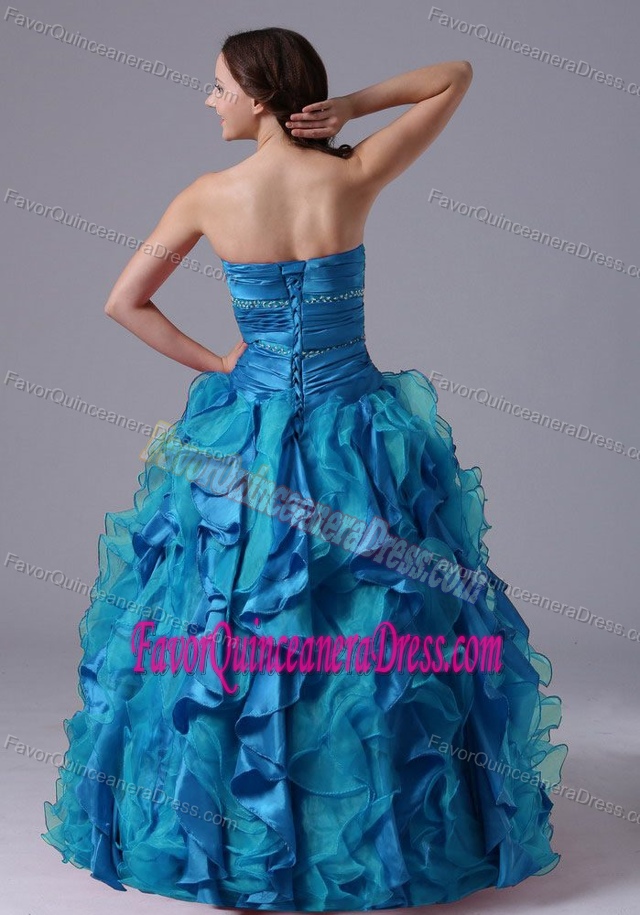 Most Popular 2013 Taffeta Dresses for Quinceanera with Beadings and Ruffles