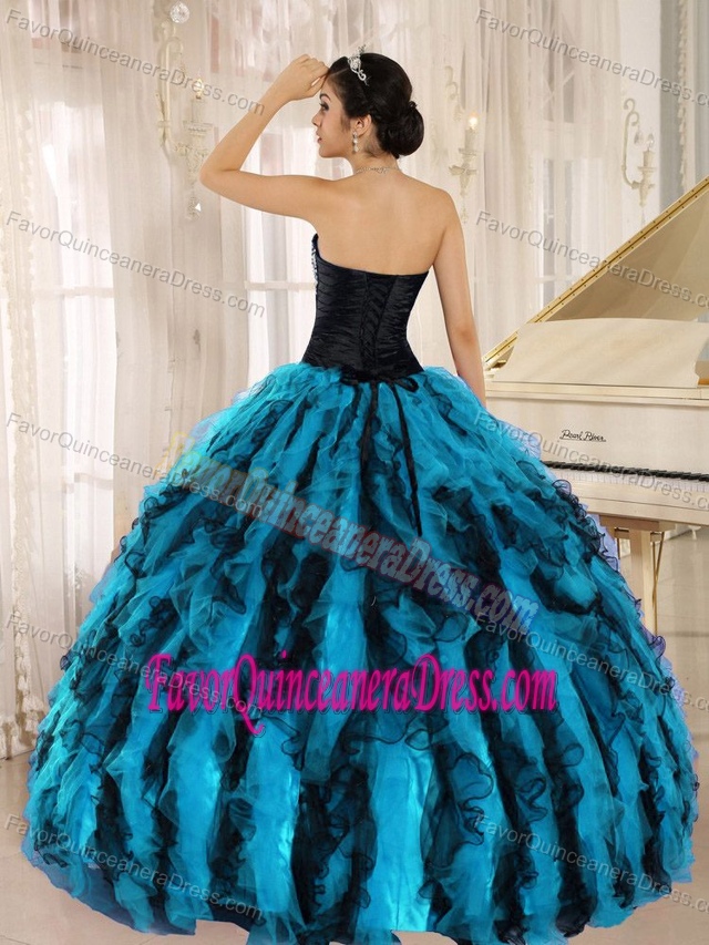 Beaded and Ruffled Sweetheart Quinceanera Dresses with Multi-color