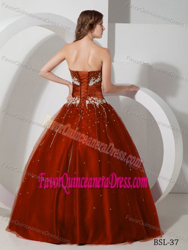 Tulle Strapless Beading Burgundy Polished Sweet Sixteen Quinceanera Gowns