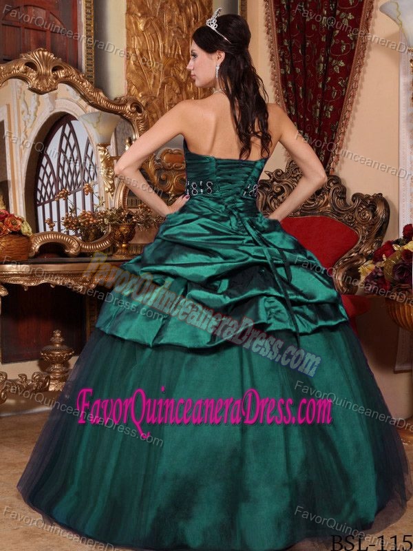 Ball Gown Sweet Sixteen Quinceanera Dresses with Ruffles in Dark Green