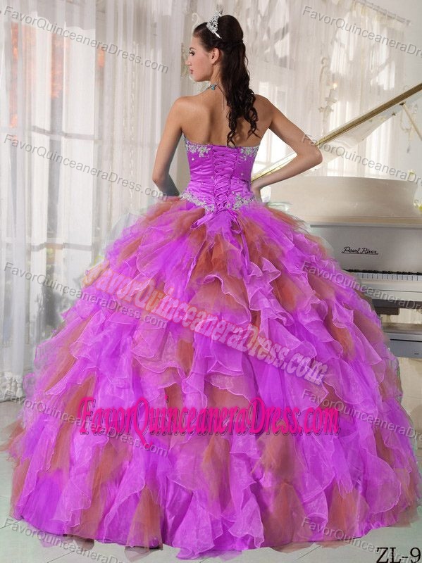 Brand New Strapless Appliqued Dresses for Quinceanera in Organza