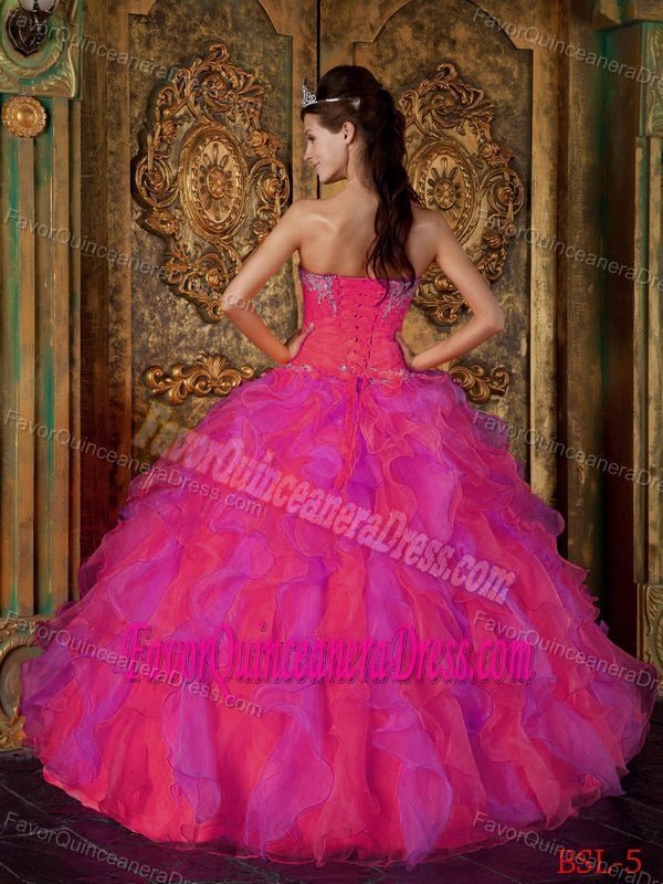 Beaded Bodice Sweetheart 2013 Quinceanera Gown Dresses Made in Organza