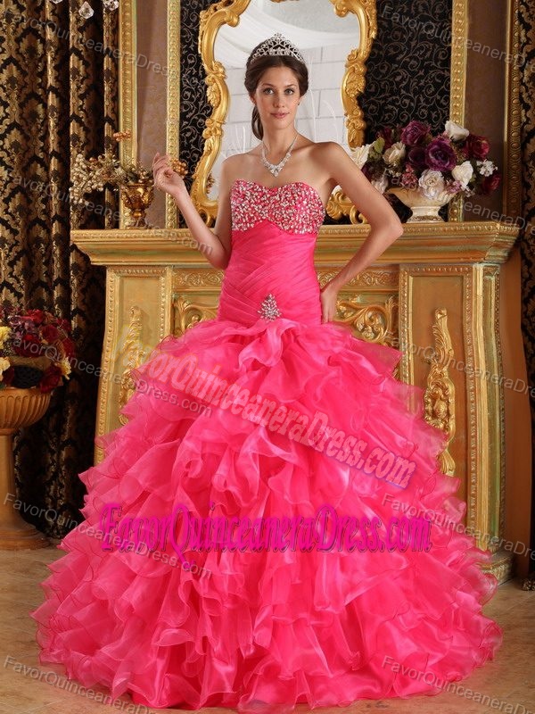 Exclusive Ball Gown Sweetheart Floor-length Organza Dress for Quinceanera