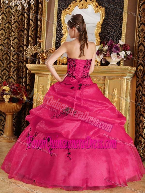 Coral Red Ball Gown Sweetheart Floor-length Satin and Organza Quince Dresses