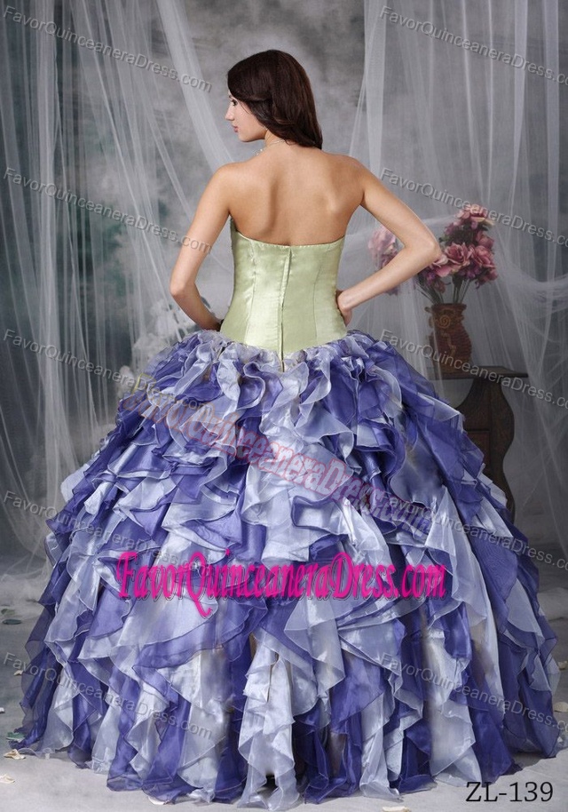 Colorful Ball Gown Sweetheart Dresses for Quince in Taffeta and Organza