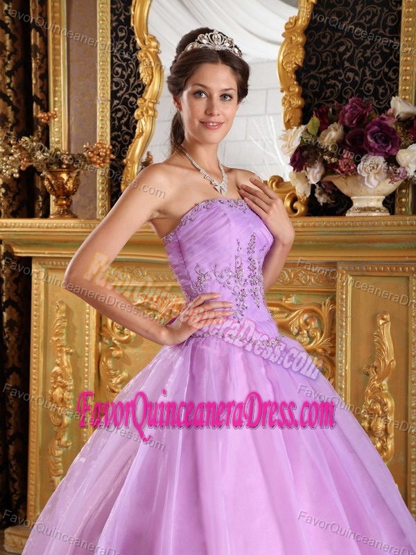 Modernistic Embroidered Organza Lavender Quinceanera Gown for Summer