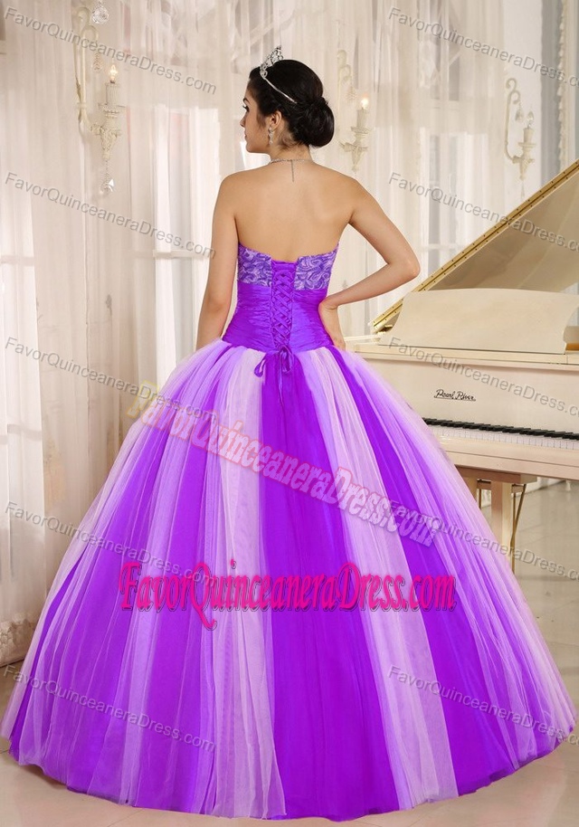 Lovely Colorful Sweetheart Dresses for Quinceaneras with Flower in Tulle