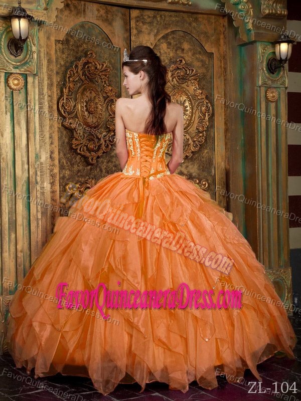 Gorgeous Ball Gown Strapless Quinceanera Dresses with Appliques for 2014