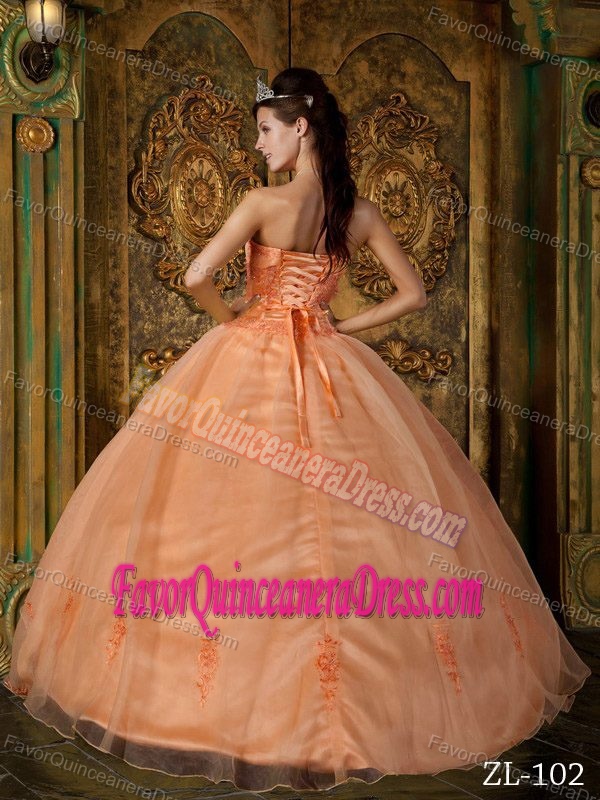 Elegant Ball Gown Strapless Quinceanera Dresses with Appliques for 2014