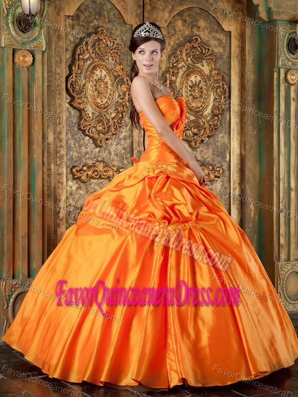 Amazing Orange Ball Gown Sweetheart Quinceanera Dresses with Pick-ups
