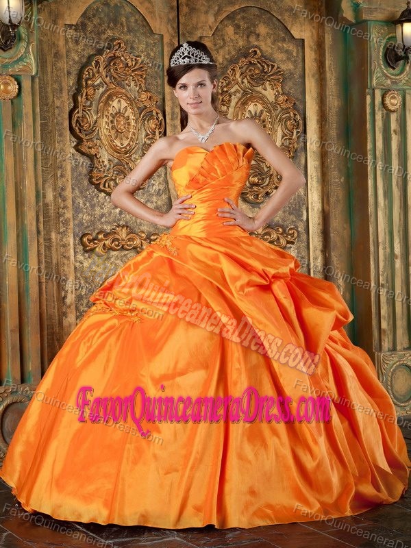 Amazing Orange Ball Gown Sweetheart Quinceanera Dresses with Pick-ups
