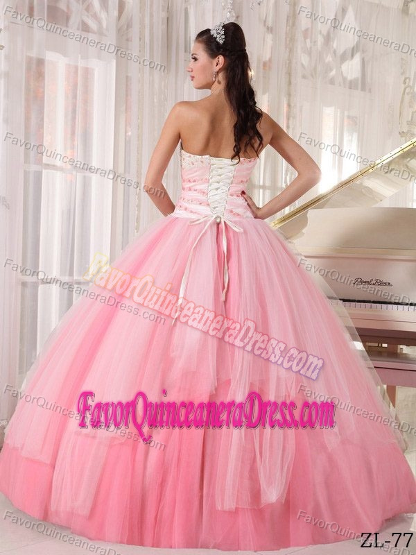 2014 Affordable Ball Gown Tulle Sweetheart Quinceanera Dress with Beading