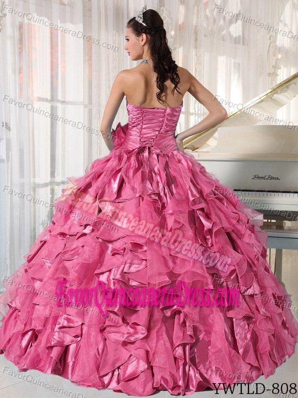 Ball Gown Sweetheart Ruched Quinceanera Dresses with Hand Made Flowers