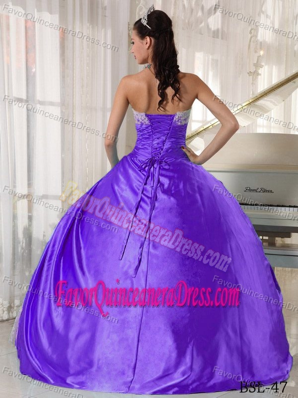 Free Shipping Lace Taffeta Purple Quinceanera Dress for Summer on Sale