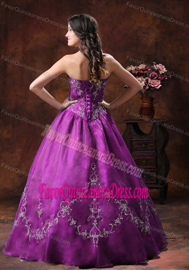 Cheap Halter Fuchsia Dress for Quinceanera with Embroidery in Organza