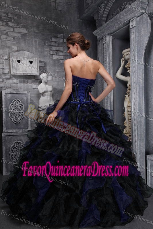 Exclusive Taffeta and Organza Appliqued Quinceanera Dress with Ruffles