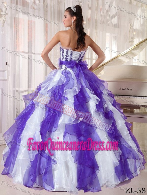 Brand New Colorful Organza Dresses for Quinceanera with Ruffle-layers