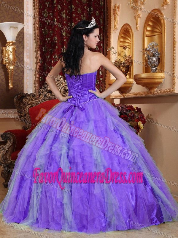 Lavender Ball Gown Sweetheart Beaded 2013Dress for Quinceanera in Tulle