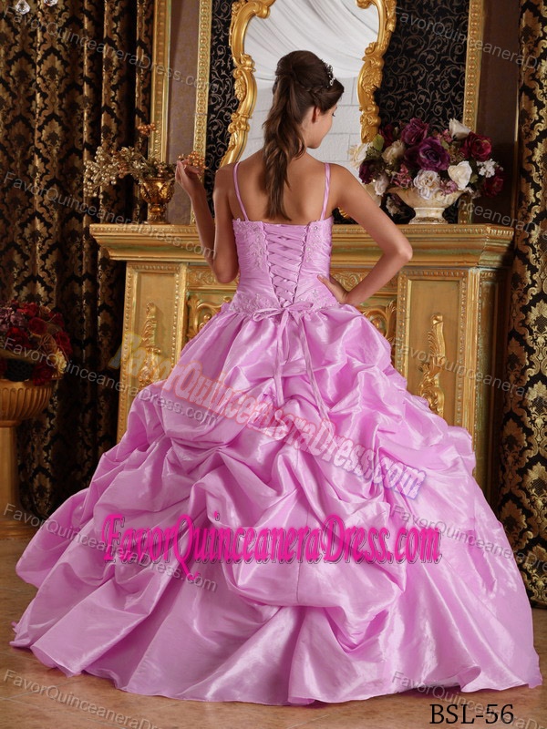 Brand New Style Pink Taffeta Beaded Quinceanera Dress with Appliques