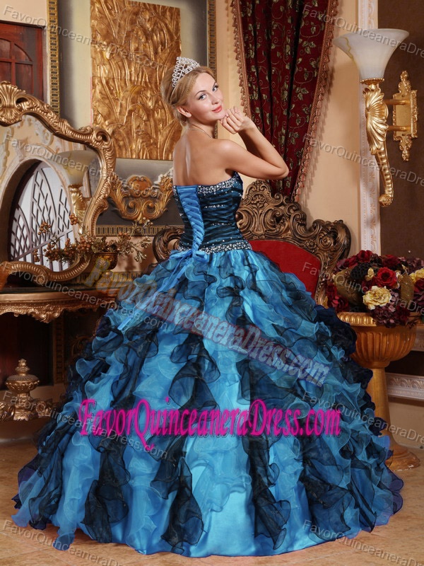 Multi-color Sweetheart Floor-length Dress for Quinceanera with Ruffles