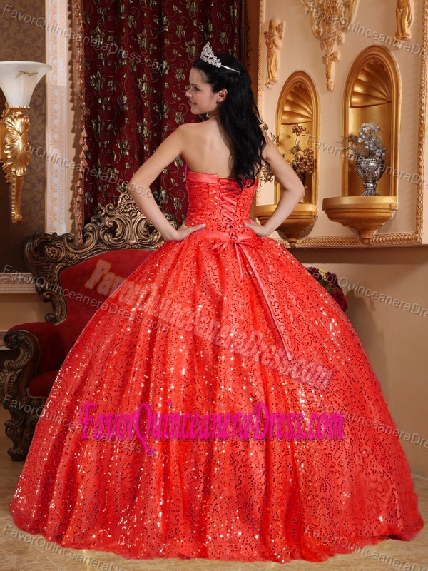 Red Romantic Floor-length Beaded Dresses for Quinceaneras in Special Fabric