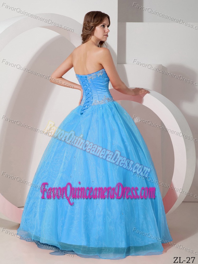 Beautiful Sweetheart Appliqued Beaded Quince Dresses in Satin and Organza