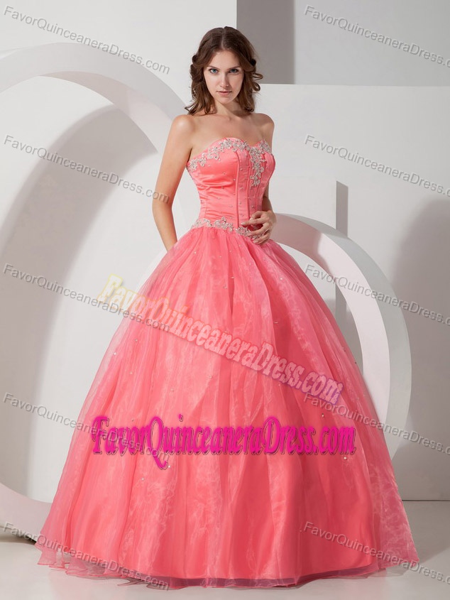 Beautiful Sweetheart Appliqued Quinceanera Dresses in Organza and Satin