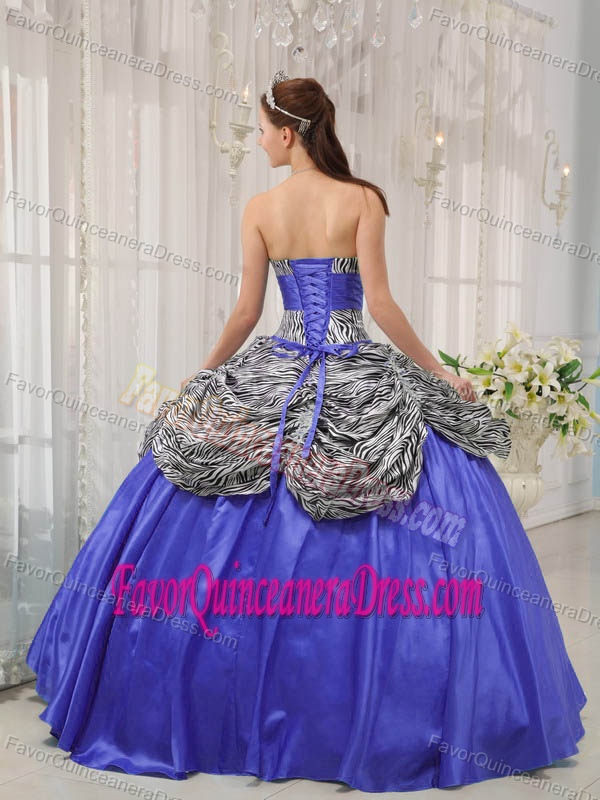 Fabulous Zebra Print Sweetheart Taffeta Quinceanera Dresses in Multi-color