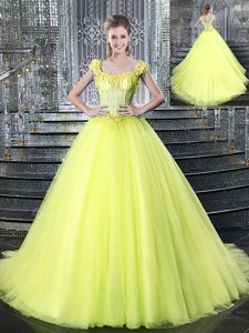Scoop Pink And Black Sleeveless Tulle Lace Up Quince Ball Gowns for Military Ball and Sweet 16 and Quinceanera
